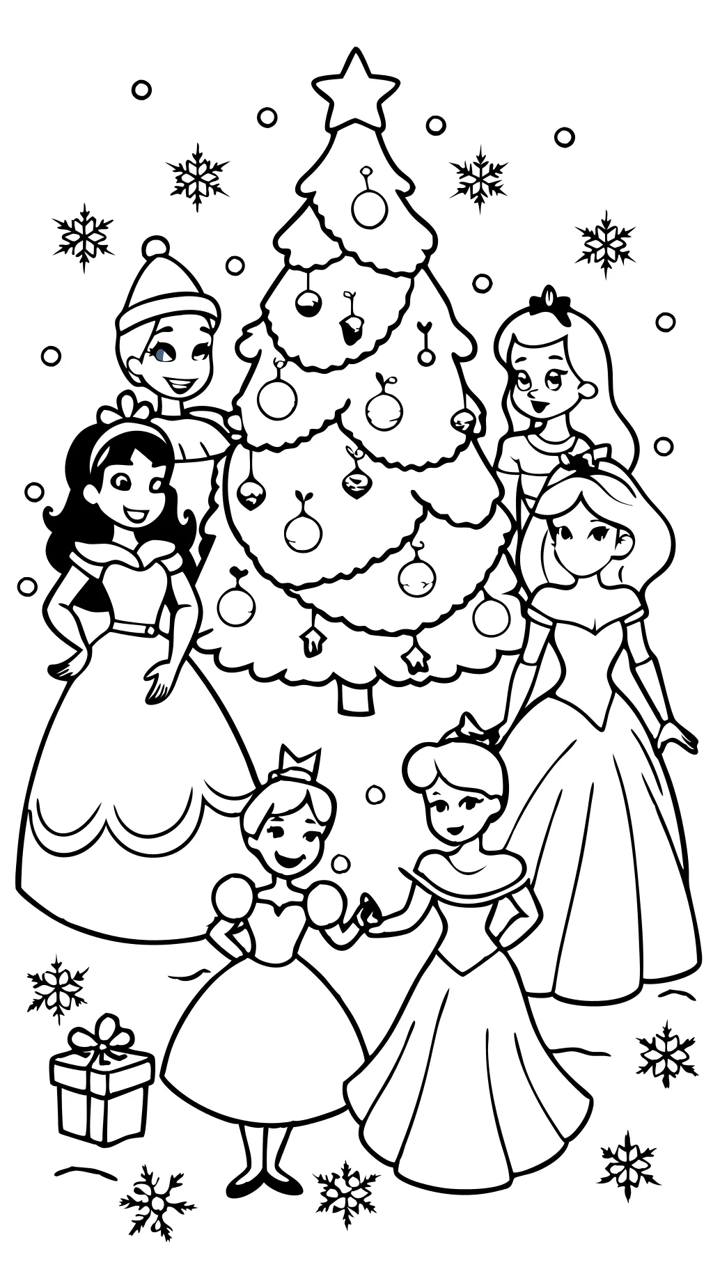 coloriage de princesse Disney Noël